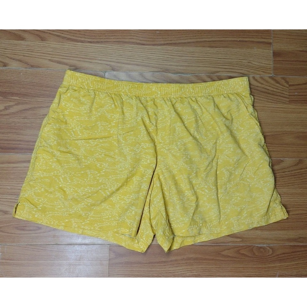 Columbia Womens Athletic Shorts XL Yellow Nylon Hiking Pockets AL1418